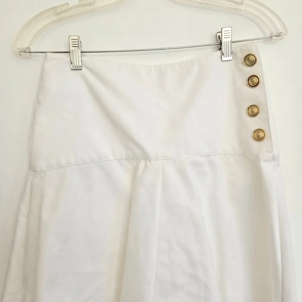 Zara ZW Collection Cape Skirt White Minimalist Maxi Thick Full Vacation Wmoen XS - Picture 4 of 13
